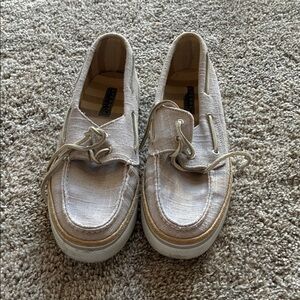 Sperry Canvas Boat Shoes - Beige/Tan